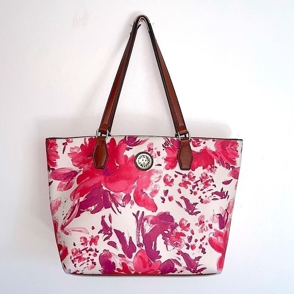 Anne Klein Pink Floral Tote - Picture 1 of 8